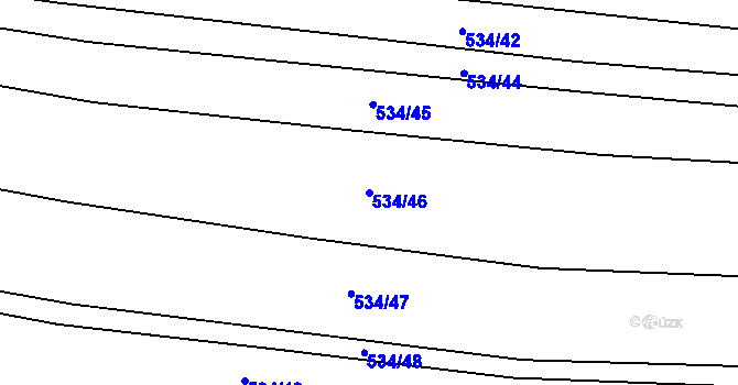 Parcela st. 534/46 v KÚ Třebeč, Katastrální mapa