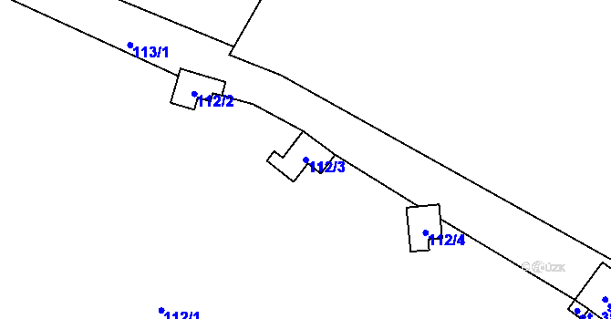 Parcela st. 112/3 v KÚ Krňovice, Katastrální mapa