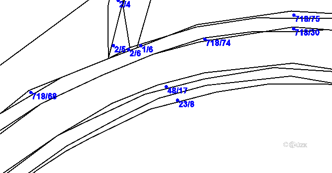 Parcela st. 48/17 v KÚ Polánky nad Dědinou, Katastrální mapa