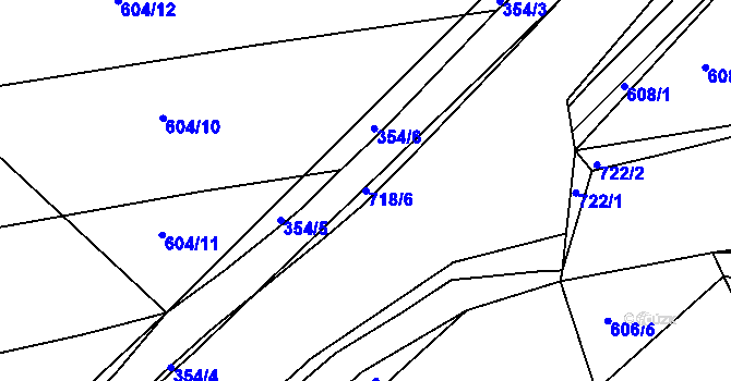 Parcela st. 718/6 v KÚ Polánky nad Dědinou, Katastrální mapa