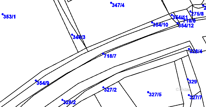 Parcela st. 718/7 v KÚ Polánky nad Dědinou, Katastrální mapa