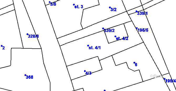 Parcela st. 4/1 v KÚ Štěnkov, Katastrální mapa