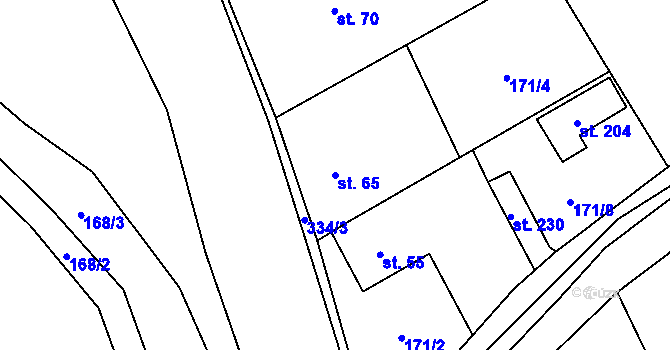 Parcela st. 65 v KÚ Štěnkov, Katastrální mapa