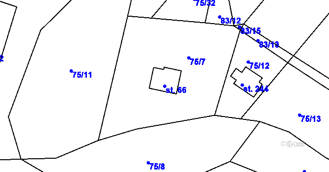 Parcela st. 66 v KÚ Štěnkov, Katastrální mapa