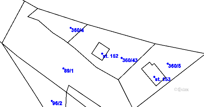 Parcela st. 152 v KÚ Štěnkov, Katastrální mapa