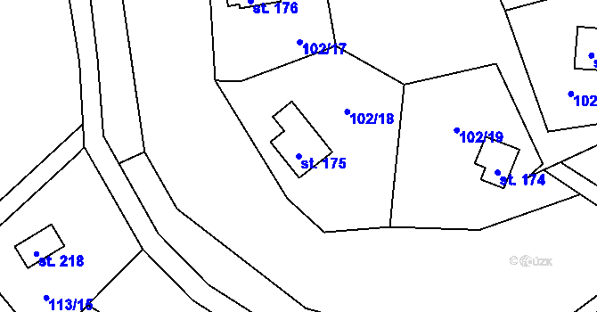 Parcela st. 175 v KÚ Štěnkov, Katastrální mapa