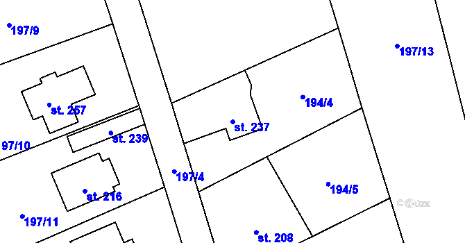 Parcela st. 237 v KÚ Štěnkov, Katastrální mapa