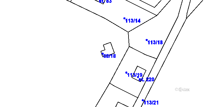 Parcela st. 68/18 v KÚ Štěnkov, Katastrální mapa