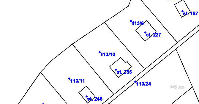 Parcela st. 113/10 v KÚ Štěnkov, Katastrální mapa