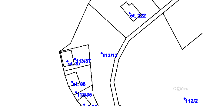 Parcela st. 113/13 v KÚ Štěnkov, Katastrální mapa