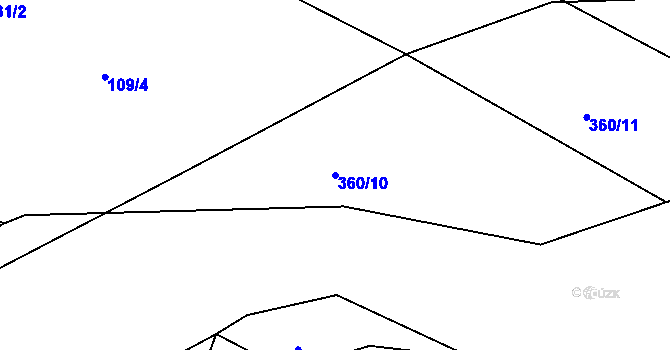 Parcela st. 360/10 v KÚ Štěnkov, Katastrální mapa