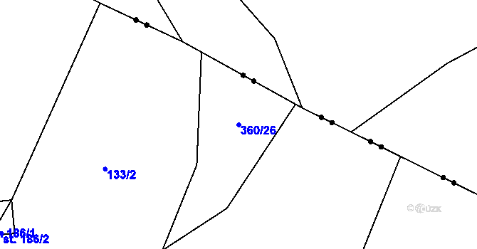 Parcela st. 360/26 v KÚ Štěnkov, Katastrální mapa