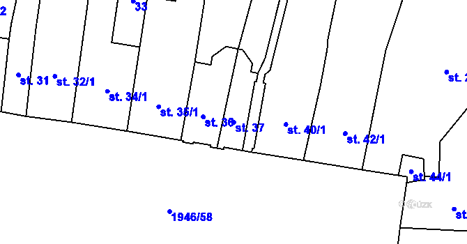 Parcela st. 37 v KÚ Třebechovice pod Orebem, Katastrální mapa