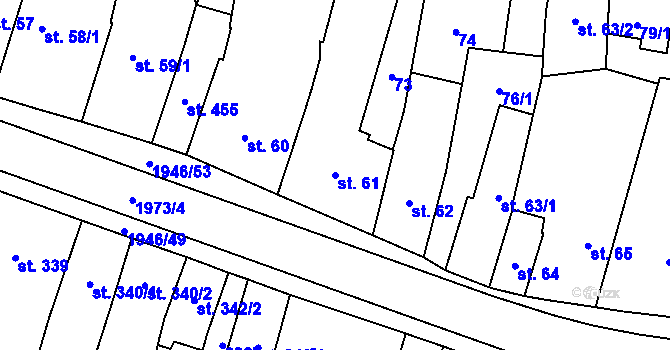Parcela st. 61 v KÚ Třebechovice pod Orebem, Katastrální mapa