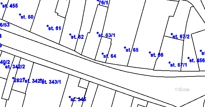 Parcela st. 64 v KÚ Třebechovice pod Orebem, Katastrální mapa