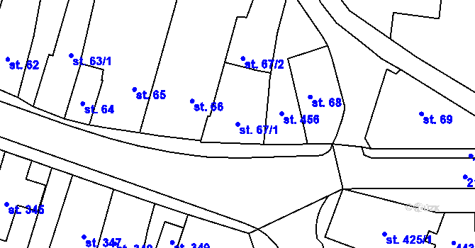 Parcela st. 67/1 v KÚ Třebechovice pod Orebem, Katastrální mapa