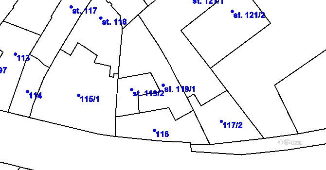 Parcela st. 119/1 v KÚ Třebechovice pod Orebem, Katastrální mapa