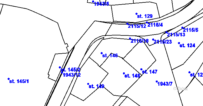 Parcela st. 146 v KÚ Třebechovice pod Orebem, Katastrální mapa