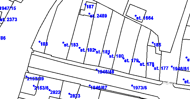 Parcela st. 181 v KÚ Třebechovice pod Orebem, Katastrální mapa