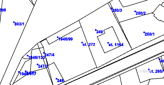 Parcela st. 272 v KÚ Třebechovice pod Orebem, Katastrální mapa