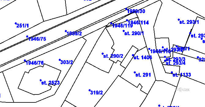 Parcela st. 290/2 v KÚ Třebechovice pod Orebem, Katastrální mapa