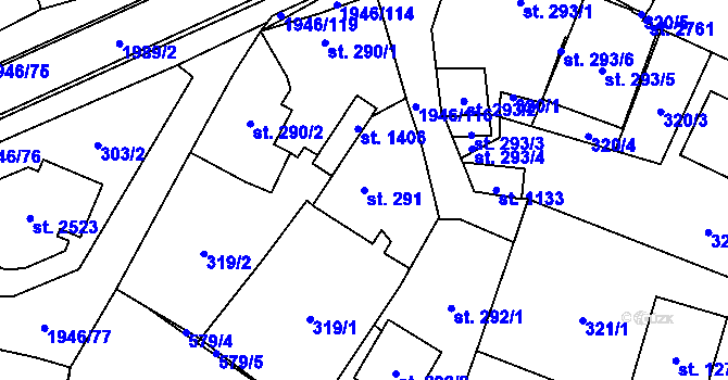 Parcela st. 291 v KÚ Třebechovice pod Orebem, Katastrální mapa