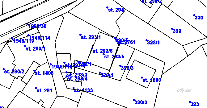 Parcela st. 293/5 v KÚ Třebechovice pod Orebem, Katastrální mapa