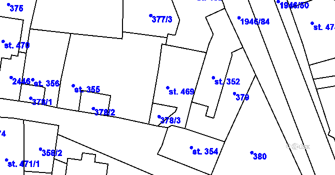 Parcela st. 469 v KÚ Třebechovice pod Orebem, Katastrální mapa