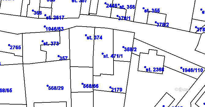 Parcela st. 471/1 v KÚ Třebechovice pod Orebem, Katastrální mapa