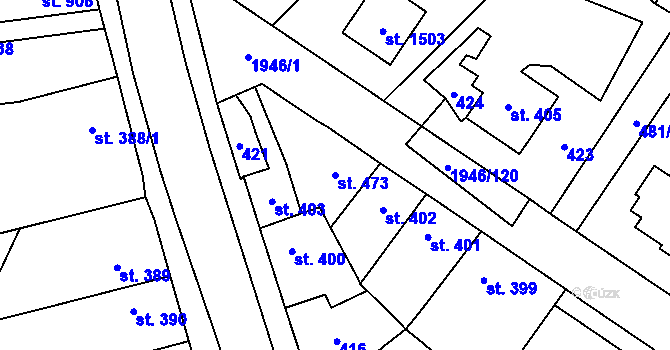 Parcela st. 473 v KÚ Třebechovice pod Orebem, Katastrální mapa