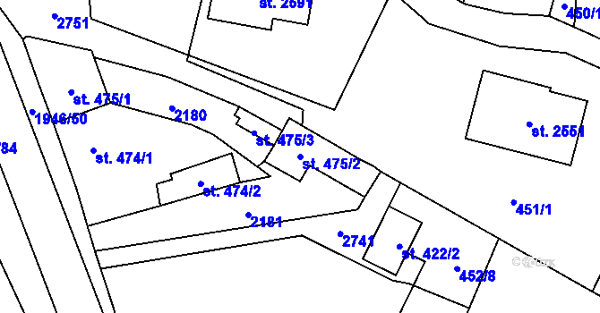 Parcela st. 475/2 v KÚ Třebechovice pod Orebem, Katastrální mapa