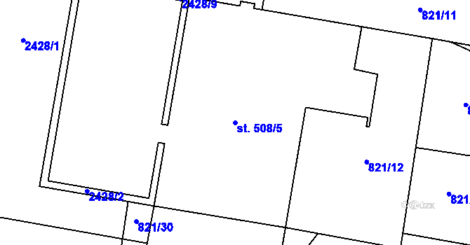 Parcela st. 508/5 v KÚ Třebechovice pod Orebem, Katastrální mapa