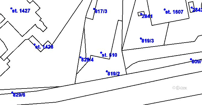 Parcela st. 510 v KÚ Třebechovice pod Orebem, Katastrální mapa