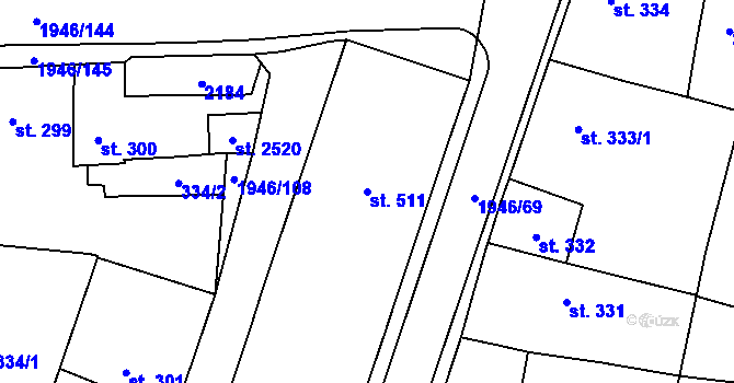Parcela st. 511 v KÚ Třebechovice pod Orebem, Katastrální mapa