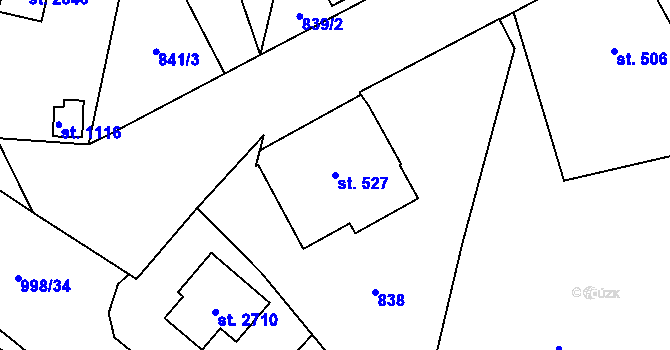 Parcela st. 527 v KÚ Třebechovice pod Orebem, Katastrální mapa