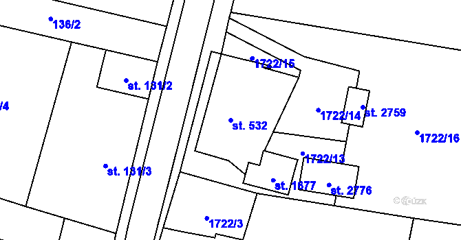 Parcela st. 532 v KÚ Třebechovice pod Orebem, Katastrální mapa