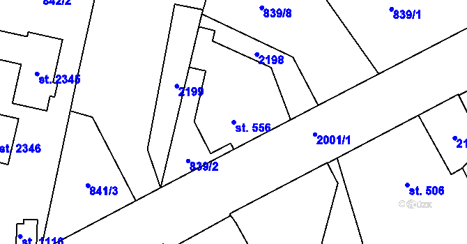 Parcela st. 556 v KÚ Třebechovice pod Orebem, Katastrální mapa