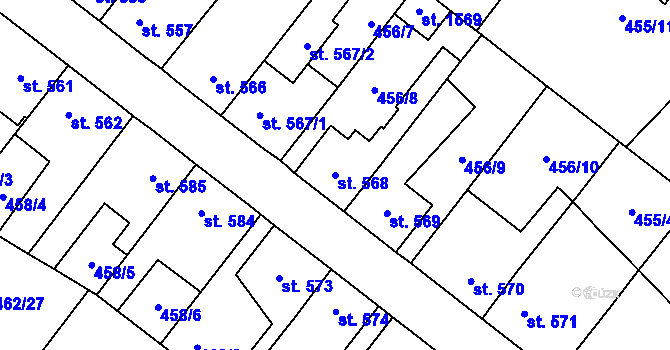 Parcela st. 568 v KÚ Třebechovice pod Orebem, Katastrální mapa