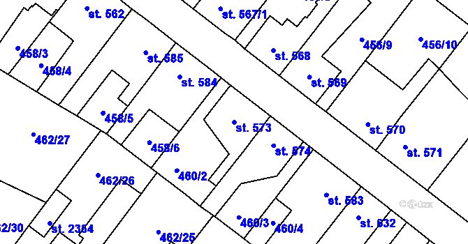 Parcela st. 573 v KÚ Třebechovice pod Orebem, Katastrální mapa