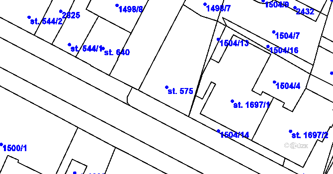 Parcela st. 575 v KÚ Třebechovice pod Orebem, Katastrální mapa