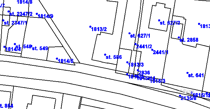 Parcela st. 586 v KÚ Třebechovice pod Orebem, Katastrální mapa