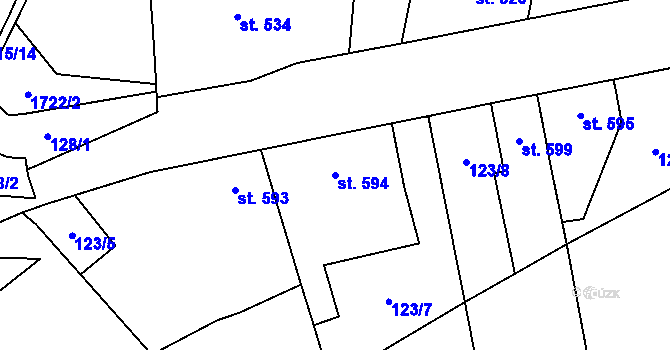 Parcela st. 594 v KÚ Třebechovice pod Orebem, Katastrální mapa