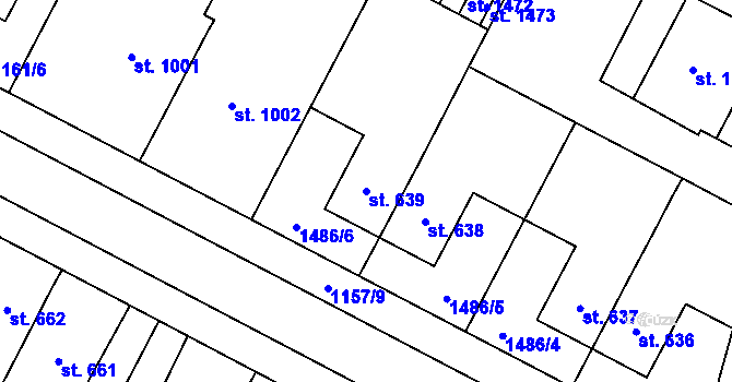 Parcela st. 639 v KÚ Třebechovice pod Orebem, Katastrální mapa