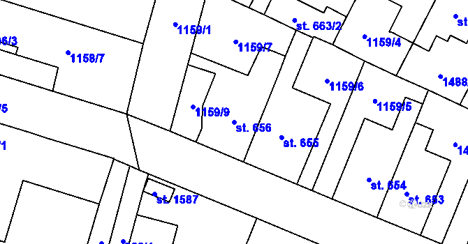 Parcela st. 656 v KÚ Třebechovice pod Orebem, Katastrální mapa