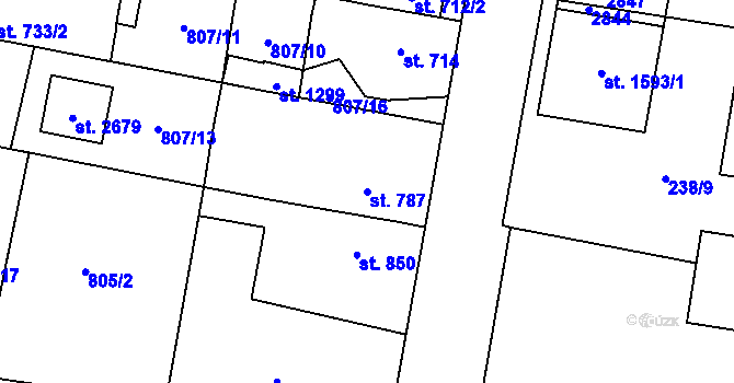 Parcela st. 787 v KÚ Třebechovice pod Orebem, Katastrální mapa