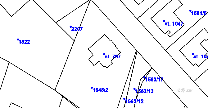 Parcela st. 797 v KÚ Třebechovice pod Orebem, Katastrální mapa