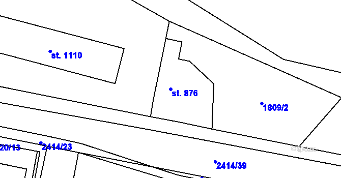 Parcela st. 876 v KÚ Třebechovice pod Orebem, Katastrální mapa