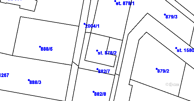 Parcela st. 878/2 v KÚ Třebechovice pod Orebem, Katastrální mapa