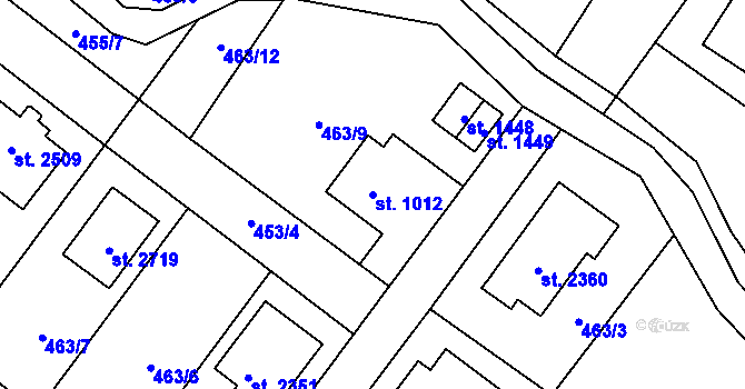 Parcela st. 1012 v KÚ Třebechovice pod Orebem, Katastrální mapa