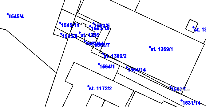 Parcela st. 1369/2 v KÚ Třebechovice pod Orebem, Katastrální mapa